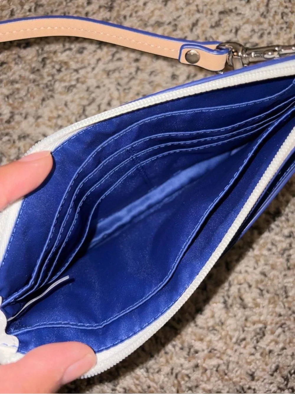 Coach Blue and White Ombre Crossbody Wristlet